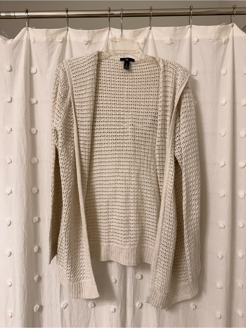 GAP Open-Front Crochet Cardigan - Ivory/Cream